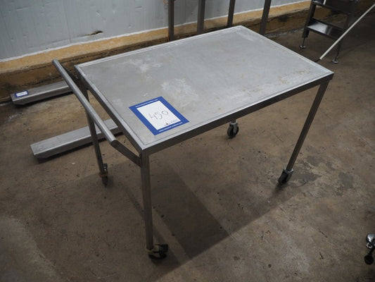 Carro y mesa de acero inoxidable